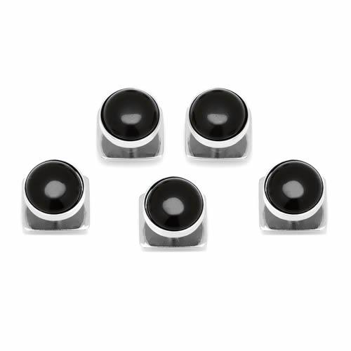 スタッドボタン シルバー オニキス Ox & Bull Trading Co オックス