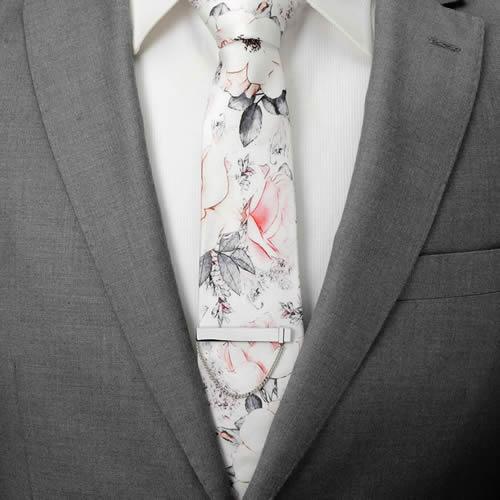 ネクタイピン タイバー ステンレススチール チェーン タイクリップ タイピン Ox & Bull Trading Co オックスアンドブルの画像