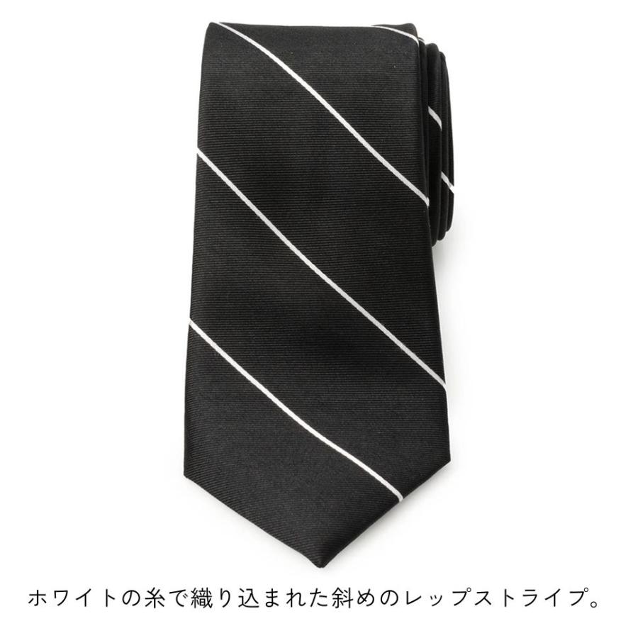 Ox & Bull Trading Co クラシック ブラック ストライプ ネクタイ