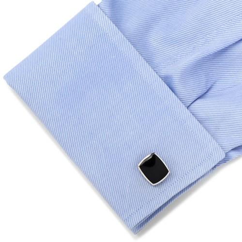 カフス カフスボタン スターリングシルバー オニキス クラシック カフリンクス Ox & Bull Trading Co オックスアンドブルの画像