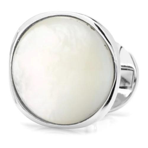 カフス カフスボタン スターリングシルバー マザーオブパール 白蝶貝 クラシック フォーマル カフリンクス Ox & Bull Trading Co オックスアンドブル |  | 01