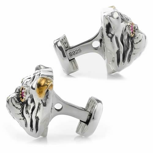 カフスボタン カフス スターリングシルバー ブルドッグ カフリンクス