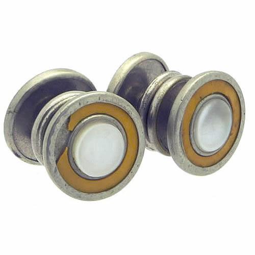 アンティーク カフス カフスボタン スナップリンク イエロー #1606 カフリンクス |  | 02