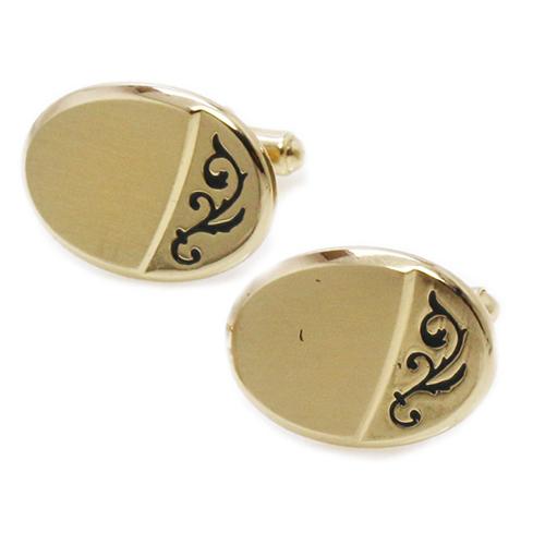 アンティーク カフス カフスボタン ツタ模様 ゴールド オーバル #1762 カフリンクス |  | 02