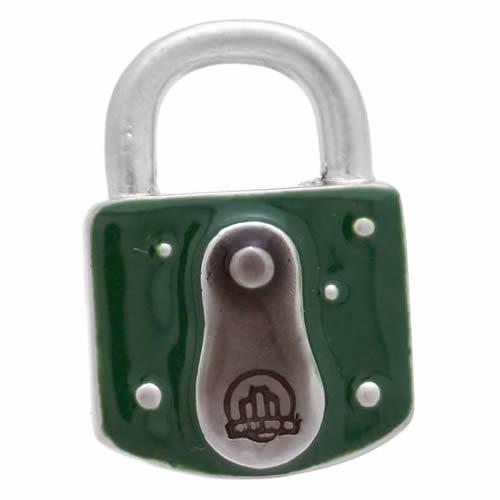 ピンズ ラペルピン スワンク  南京錠 鍵 グリーン パッドロック SWANK |  | 01
