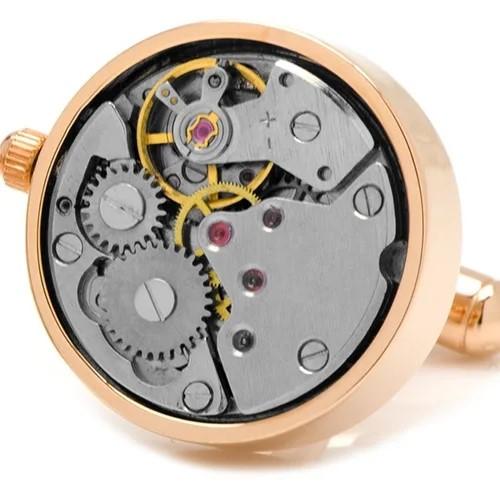 カフス カフスボタン ローズゴールド 時計 ムーブメント ラウンド カフリンクス Ox & Bull Trading Co |  | 02