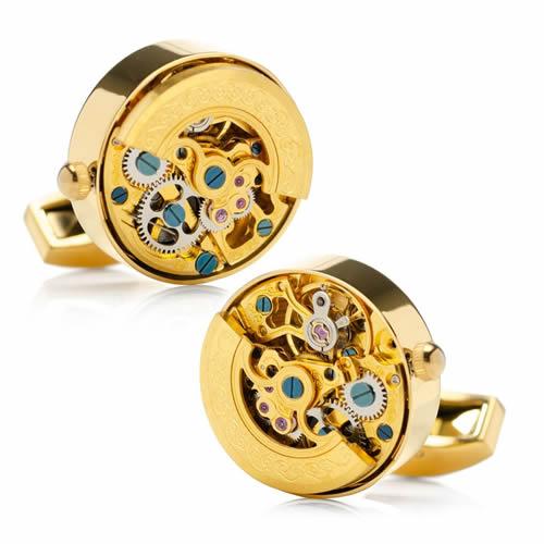 カフス カフスボタン 時計 ムーブメント ゴールド ステンレス キネティック カフリンクス Ox & Bull Trading Co |  | 02