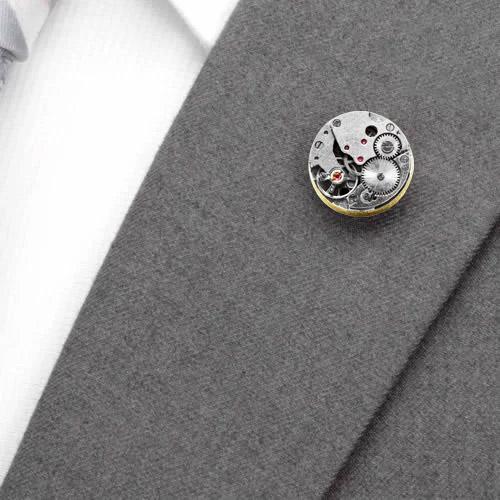 ピンズ ラペルピン スチームパンク ムーブメント 時計 機械時計