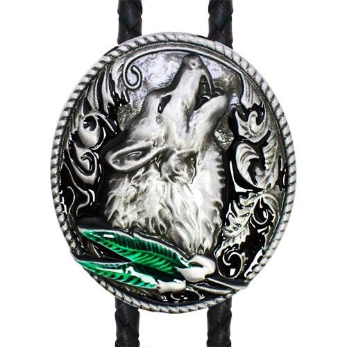 ループタイ ポーラータイ ウエスタン ネイティブアメリカン風 オオカミ ネックレス ポロタイ ボロタイ |  | 01