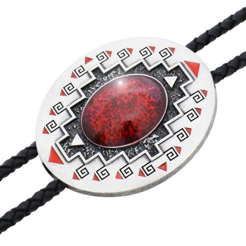 ループタイ ポーラータイ ウエスタン ネイティブアメリカン風 ジオメトリック柄  ネックレス ポロタイ ボロタイ |  | 02