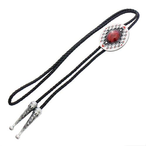 ループタイ ポーラータイ ウエスタン ネイティブアメリカン風 ジオメトリック柄  ネックレス ポロタイ ボロタイ |  | 03