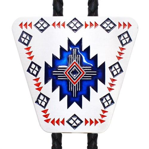 ループタイ ポーラータイ ウエスタン ネイティブアメリカン風 ジオメトリック柄逆台形 ネックレス ポロタイ ボロタイ |  | 01