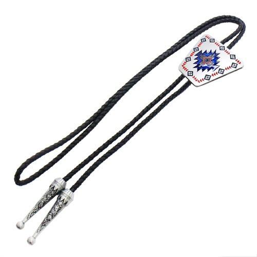 ループタイ ポーラータイ ウエスタン ネイティブアメリカン風 ジオメトリック柄逆台形 ネックレス ポロタイ ボロタイ |  | 03