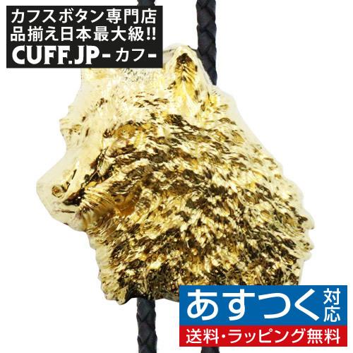ループタイ ポーラータイ ゴールド ウルフヘッド ポロタイ ボロタイ ネックレス | 