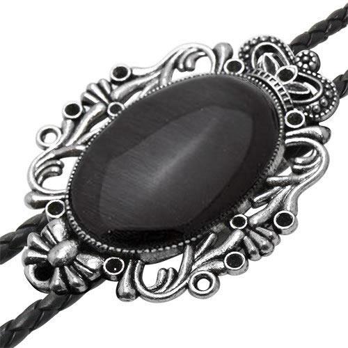 ループタイ ポーラータイ ブラック クラウン オーバル ストーン ポロタイ ボロタイ ネックレス |  | 03