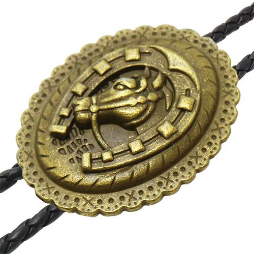 ループタイ ポーラータイ ビンテージゴールド 馬 馬蹄 競馬