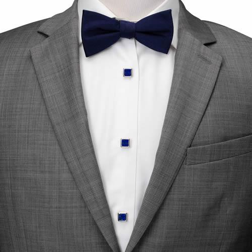 カフスボタン スタッドボタン セット シルバー＆ソーダライト