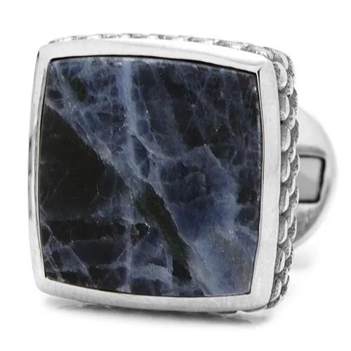 カフス カフスボタン スターリングシルバー ラピス カフリンクス Ox & Bull Trading Co |  | 02