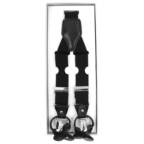 サスペンダー 無地 ブラック クリップ ボタン 兼用 2WAY |  | 01