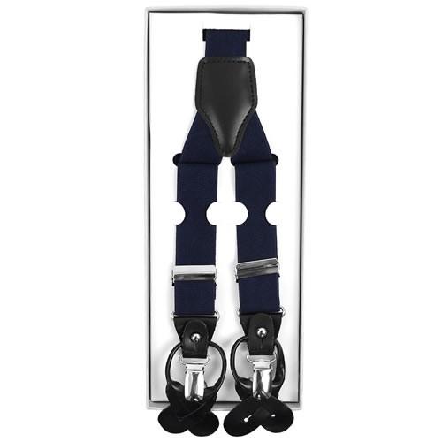 サスペンダー 無地 ネイビー クリップ ボタン 兼用 2WAY |  | 01