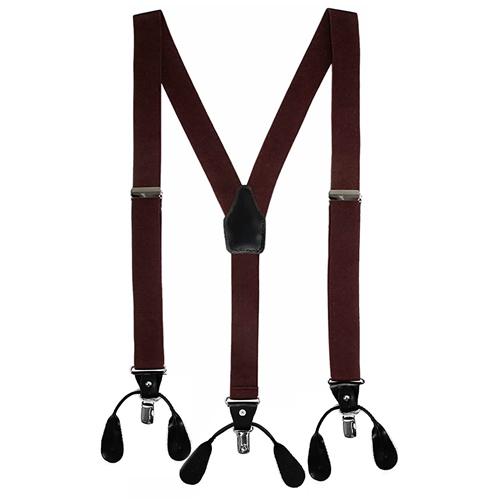 サスペンダー 無地 ブラウン クリップ ボタン 兼用 2WAY |  | 01