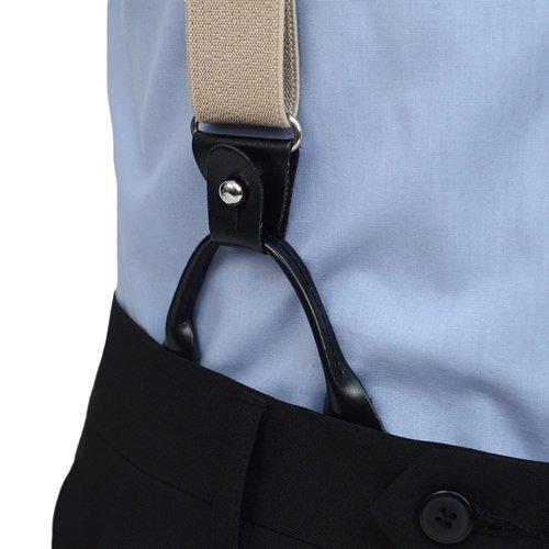 サスペンダー 無地 ブラウン クリップ ボタン 兼用 2WAY |  | 05