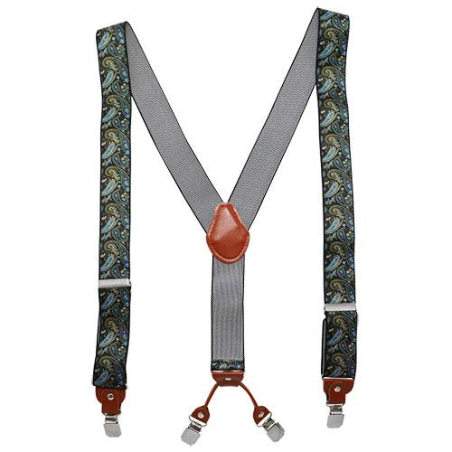 サスペンダー クリップ Y型 ペイズリー ブラック |  | 03