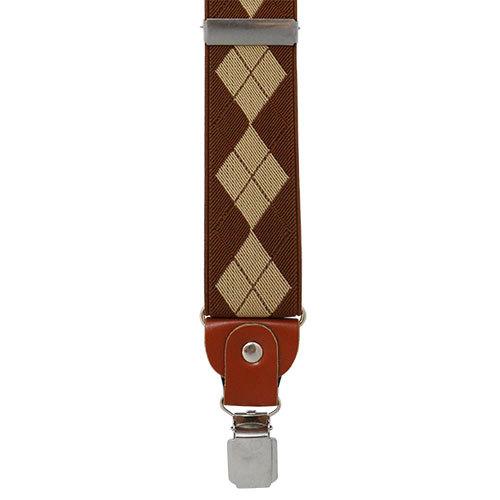 サスペンダー クリップ Y型 アーガイル チェック ブラウン ベージュ |  | 01