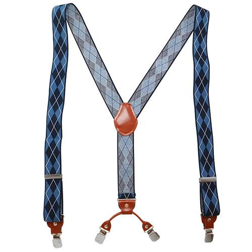 サスペンダー クリップ Y型 アーガイル チェック ブルー ネイビー |  | 03