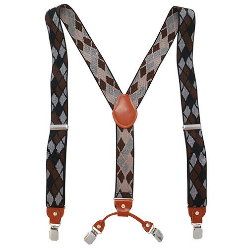 サスペンダー クリップ Y型 アーガイル チェック ブラウン ブラック |  | 03