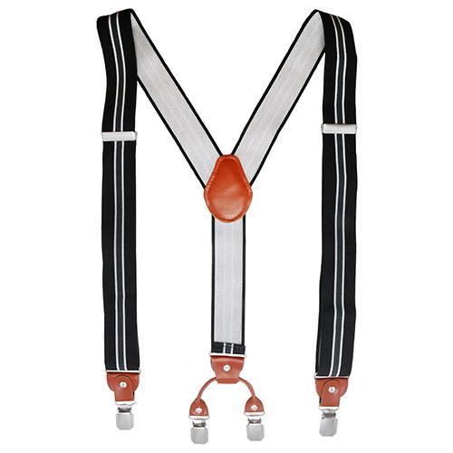サスペンダー クリップ Y型 ストライプ ブラック |  | 01