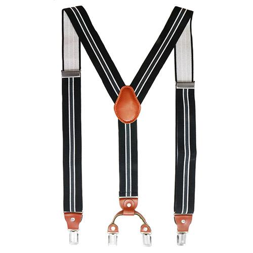 サスペンダー クリップ Y型 ストライプ ブラック |  | 02