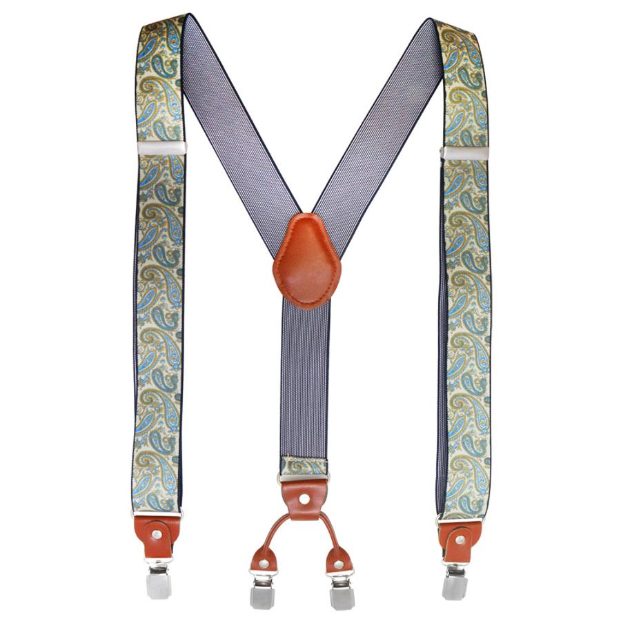 サスペンダー クリップ Y型 ペイズリー ホワイト |  | 01