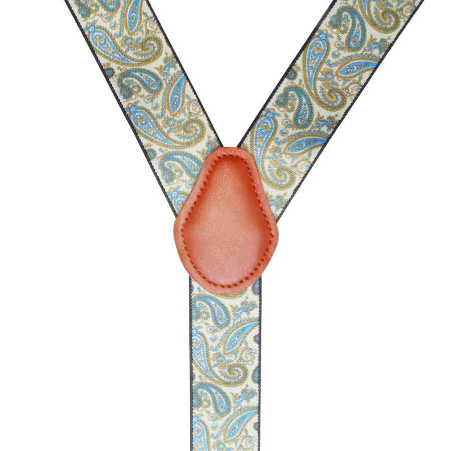 サスペンダー クリップ Y型 ペイズリー ホワイト |  | 02