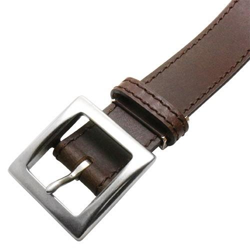 SADO バッファローレザー ベルト ダークブラウン 35mm ステッチ ハンドメイド |  | 03