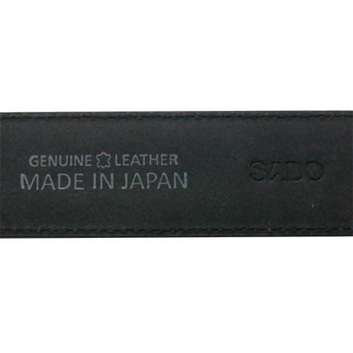 SADO  サド スペインレザー ベルト ブラック 35mm 盛上 ツヤなし ビジネスベルト ハンドメイド |  | 05