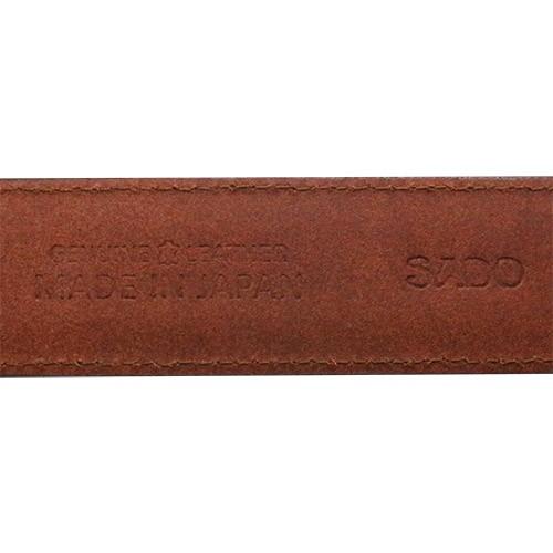 SADO  サド スペインレザー ベルト ブラウン 35mm 盛上 ツヤなし ビジネスベルト ハンドメイド |  | 05