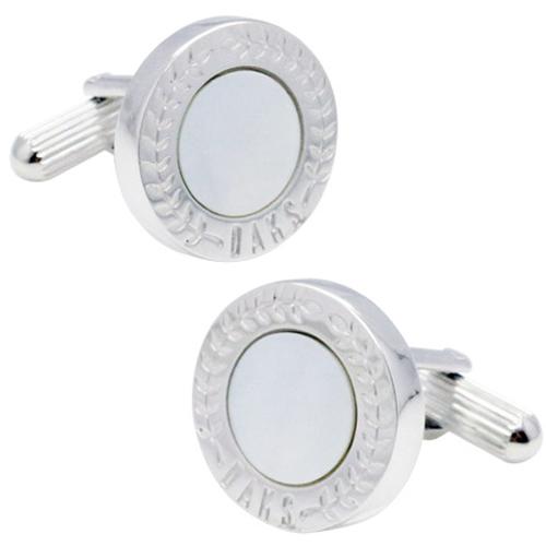 ダックス DAKS カフス カフスボタン シルバー ラウンド シェル 白蝶貝 カフリンクス |  | 01