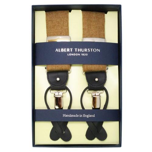 アルバートサーストン サスペンダー ベージュ フランネル ALBERT