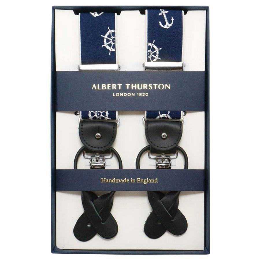 アルバートサーストン サスペンダー ELASTIC マリーン ブルー ALBERT