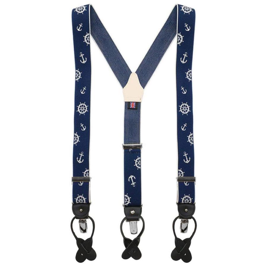 アルバートサーストン サスペンダー ELASTIC マリーン ブルー ALBERT