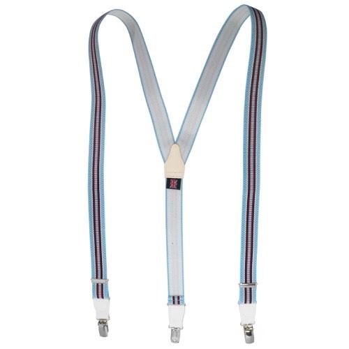 アルバートサーストン サスペンダー ELASTIC ライトブルー ストライプ