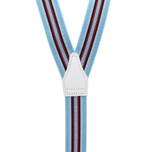 アルバートサーストン サスペンダー ELASTIC ライトブルー ストライプ