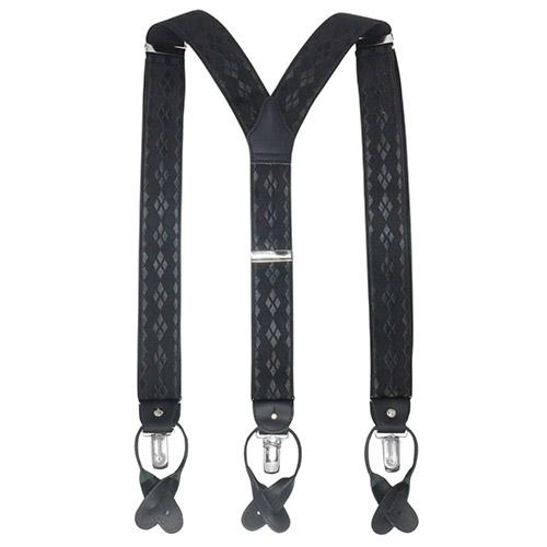 アルバートサーストン サスペンダー アーガイル ブラック ALBERT