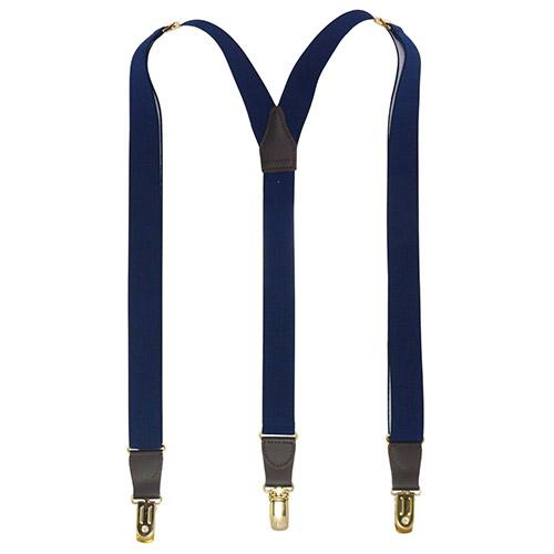 アルバートサーストン サスペンダー 細身 ネイビー ゴールド金具