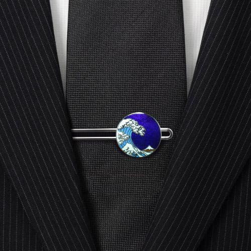 東京七宝 北斎 神奈川沖浪裏 青 カフス ネクタイピン セット カフリンクス タイバー タイクリップ |  | 08