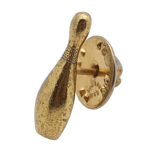 アンティーク ピンズ ラペルピン ネクタイピン ゴールド ボーリングピン #434 タイピン |  | 01