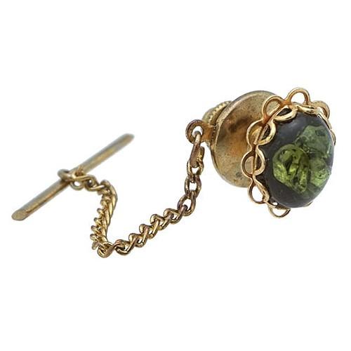 アンティーク ネクタイピン タイタック ゴールド & グリーン ストーン #576 タイピン |  | 01