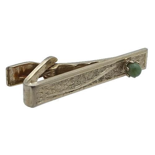 アンティーク ネクタイピン タイバー ゴールド&グリーンストーン #593 タイクリップ タイピン |  | 02