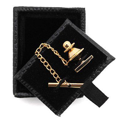 タイタック タックピン ゴールド ブラッシュドメタル ラインストーン ラペルピン |  | 03